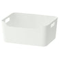 White Storage Box with Double Side Handles Multi-use Basket - ZR Online Solutions